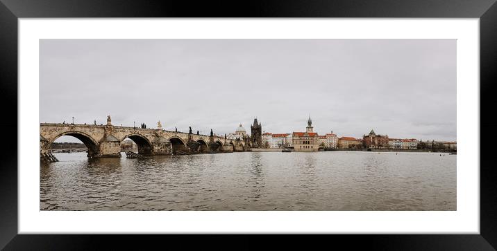 Charles Bridge in Prague, Czech Republic Framed Mounted Print by John Ly