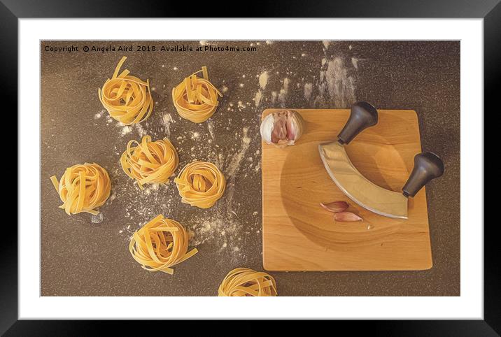 Pasta. Framed Mounted Print by Angela Aird