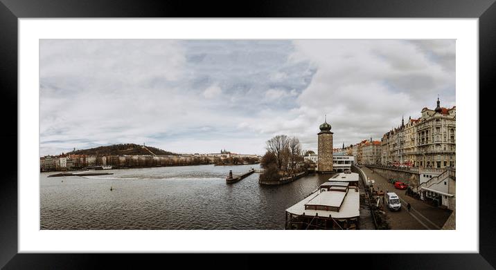 Vltava River in Prague, Czech Republic Framed Mounted Print by John Ly