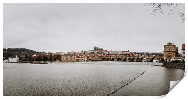 Vltava River in Prague, Czech Republic Print by John Ly