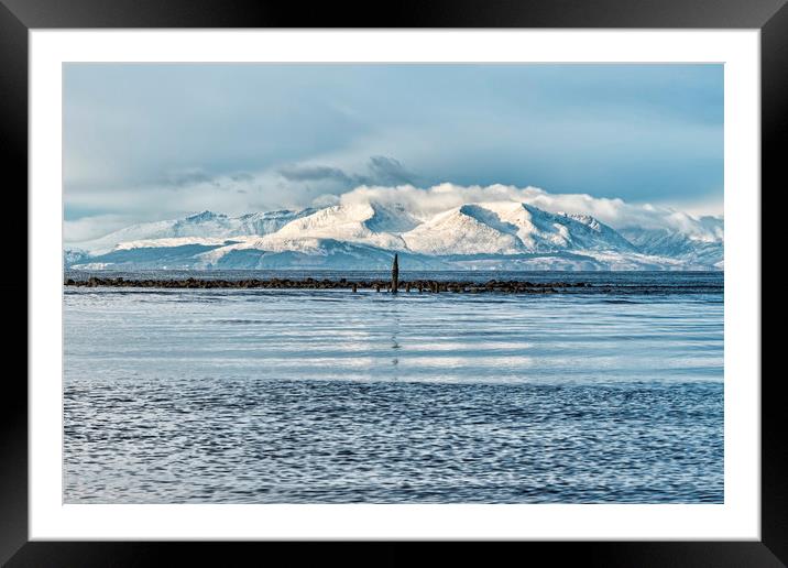 Snow on Arran  Framed Mounted Print by Valerie Paterson
