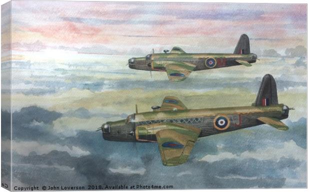 Vickers Wellingtons Canvas Print by John Lowerson
