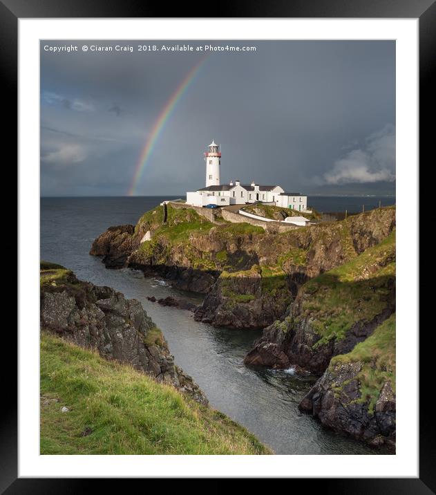 Rainbow over Fanad Head Lighthouse  Framed Mounted Print by Ciaran Craig