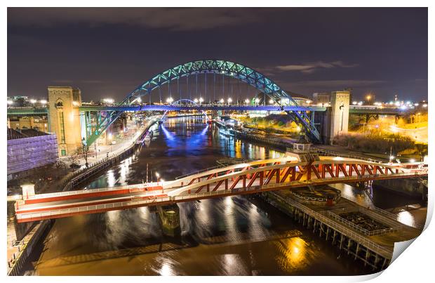 Night at the Quayside Print by Naylor's Photography