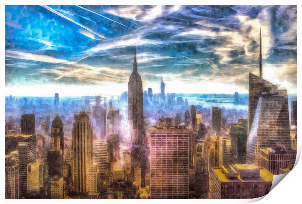 Manhattan Skyline Art Print by David Pyatt
