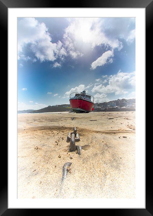 Boat at low tide Framed Mounted Print by sean clifford