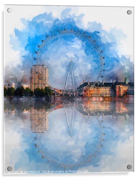 The London Eye Acrylic by Ian Mitchell
