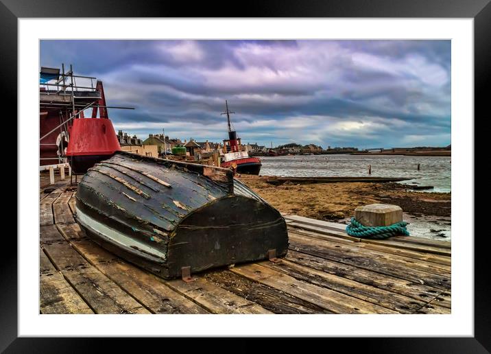 Boats at Irvine Harbour Framed Mounted Print by Valerie Paterson