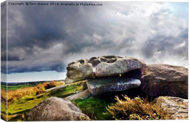 Cup and Saucer Rock Carn Brea Canvas Print by Terri Waters