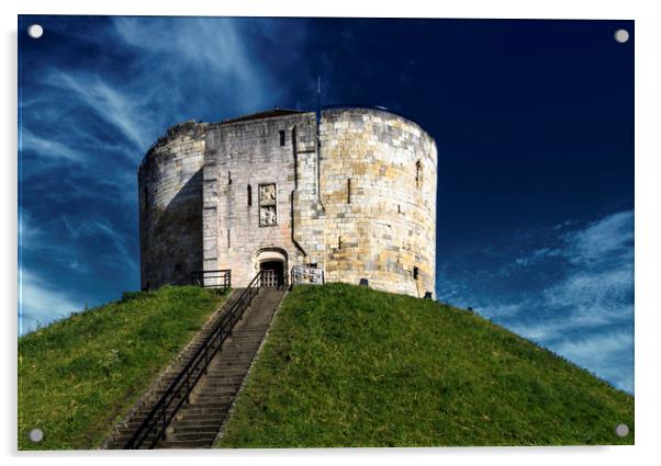 Clifford Tower York Acrylic by John Hall