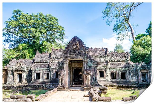 Preah Khan temple Print by Claire Turner
