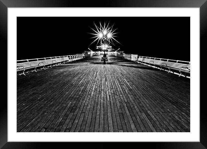 'Pier'ing into the distance Mono Framed Mounted Print by Paul Macro