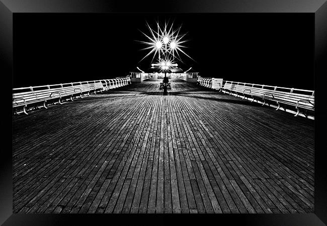 'Pier'ing into the distance Mono Framed Print by Paul Macro