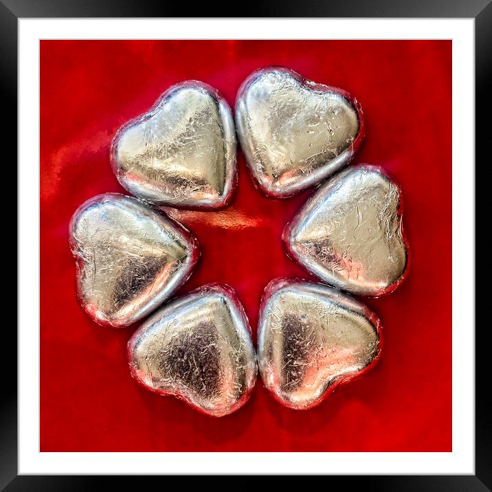 Valentine Hearts Framed Mounted Print by Valerie Paterson