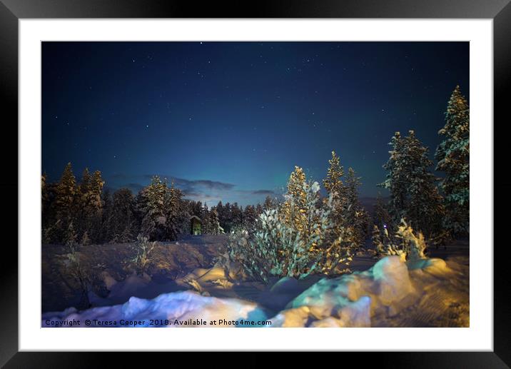 The moon glows under the wintered stars  Framed Mounted Print by Teresa Cooper