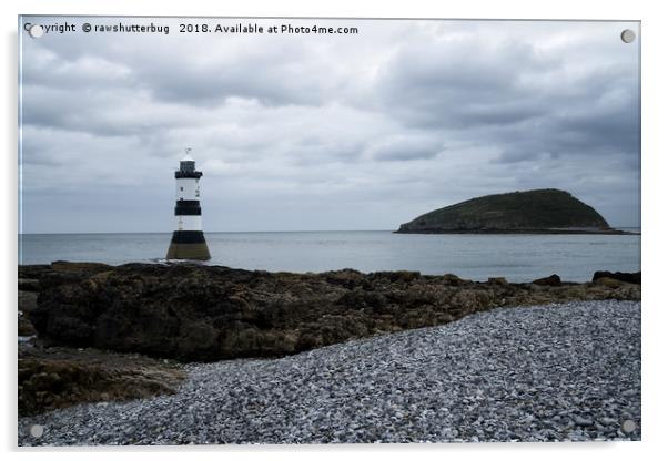 Trwyn Du Lighthouse And Puffin Island Acrylic by rawshutterbug 