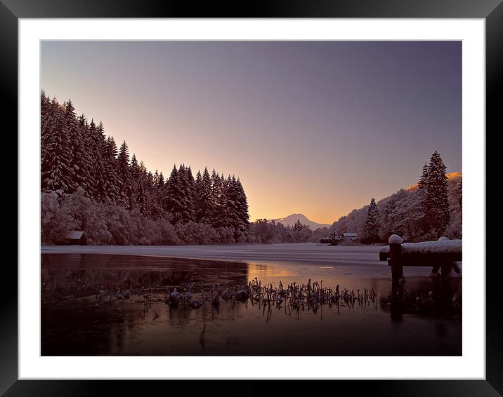 Snow Over Loch Ard, Scotland. Framed Mounted Print by Aj’s Images