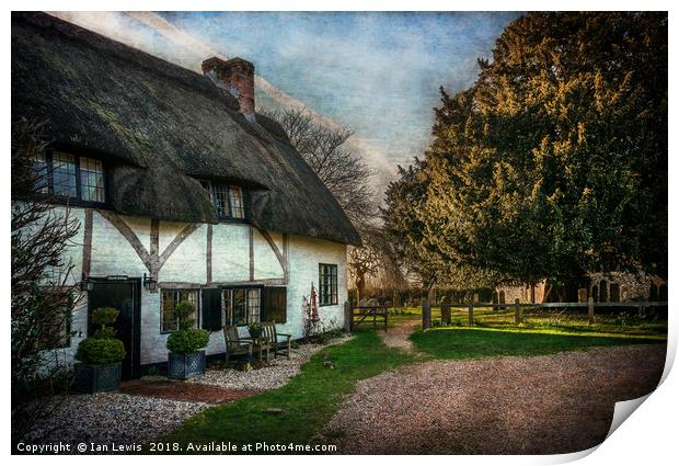Sulhamstead Abbots Cottages Print by Ian Lewis