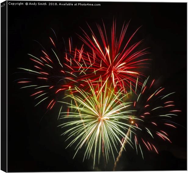 Spectacular display of Poole Harbour Fireworks Canvas Print by Andy Smith
