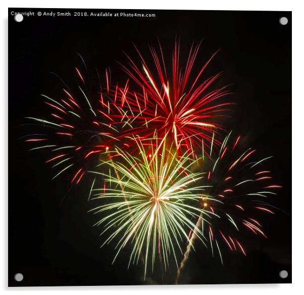 Spectacular display of Poole Harbour Fireworks Acrylic by Andy Smith