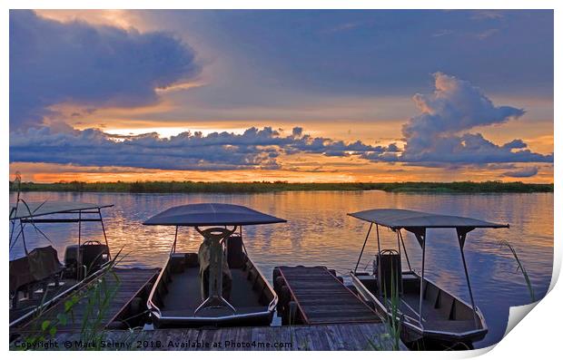 Sunset at the Chobe River Print by Mark Seleny
