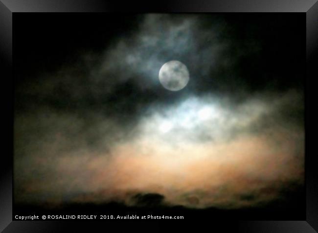 "Spooky big Moon" Framed Print by ROS RIDLEY
