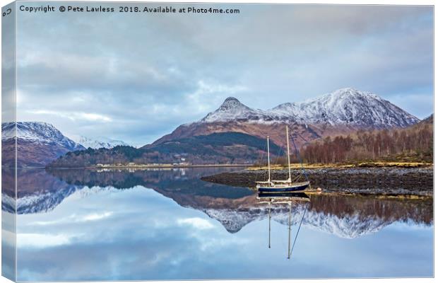 Glen Coe from Buachaille Harbour Canvas Print by Pete Lawless