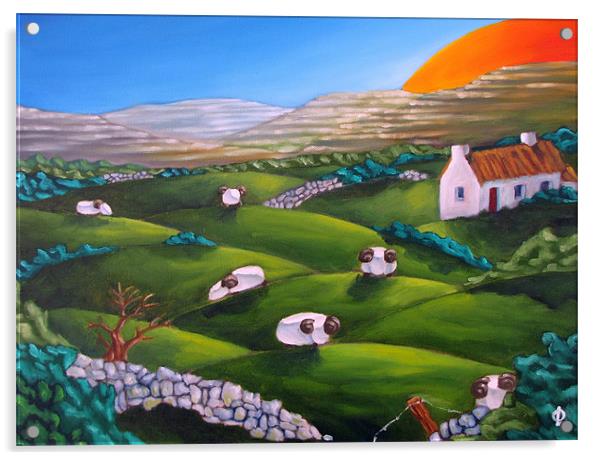 More Burren Sheep Acrylic by Olivier Longuet