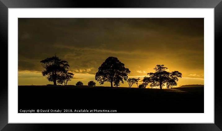 Sun setting over Embsay Framed Mounted Print by David Oxtaby  ARPS