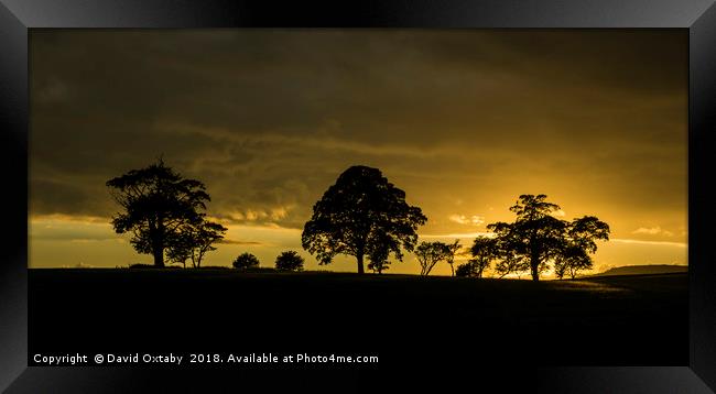 Sun setting over Embsay Framed Print by David Oxtaby  ARPS