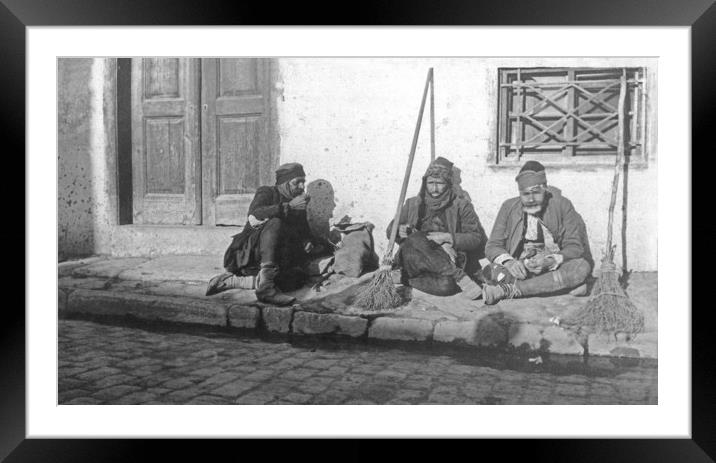Snack Time, Salonika, Greece 1917. Framed Mounted Print by Chris Langley