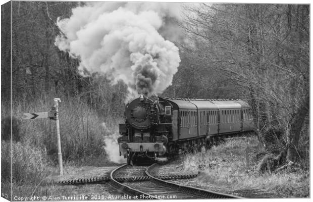 Mighty Locomotive on the Move Canvas Print by Alan Tunnicliffe