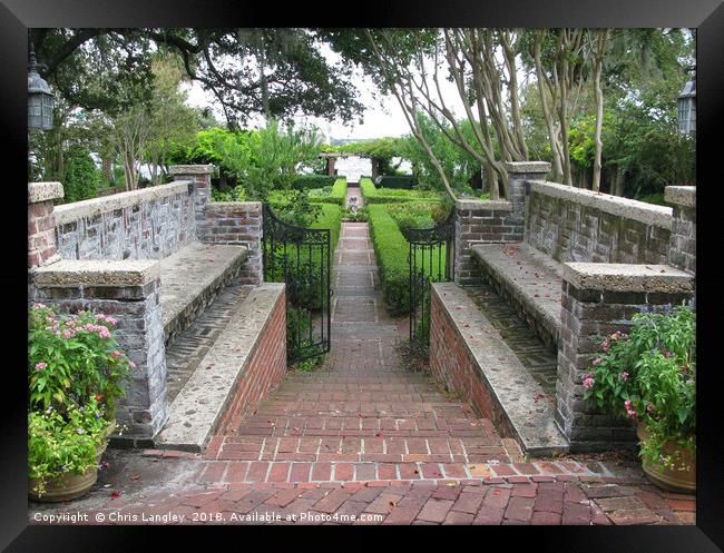 Formal Riverfront Garden, Jacksonville, Florida. Framed Print by Chris Langley