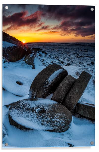 Stanage Edge Millstones #2 Acrylic by Paul Andrews