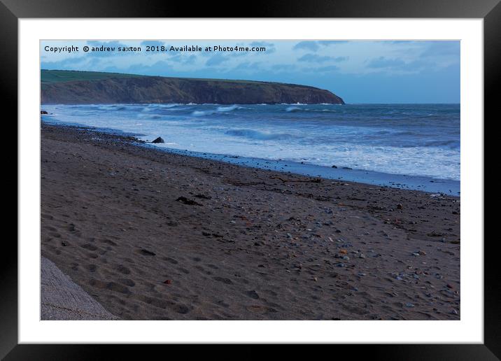 A WELSH SHORE Framed Mounted Print by andrew saxton