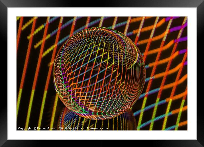 Abstract art Bright lights in the ball Framed Mounted Print by Robert Gipson