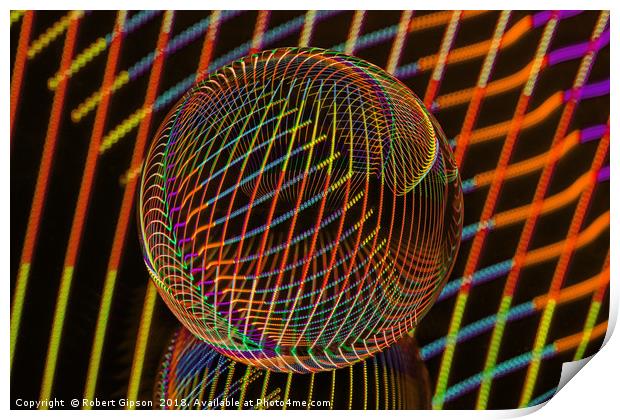 Abstract art Bright lights in the ball Print by Robert Gipson