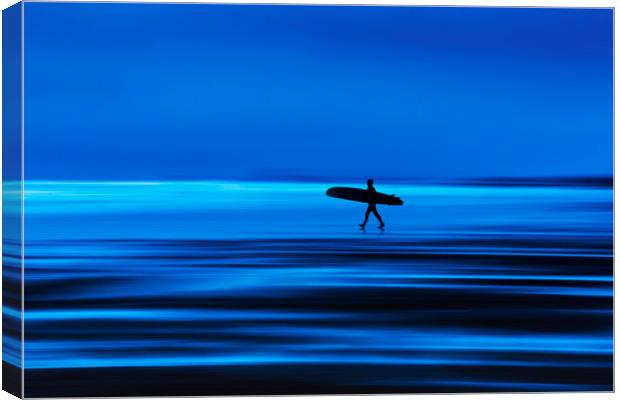 Abstract Lone Surfer Canvas Print by Maggie McCall