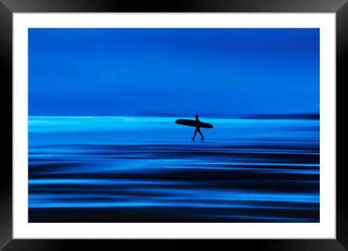 Abstract Lone Surfer Framed Mounted Print by Maggie McCall