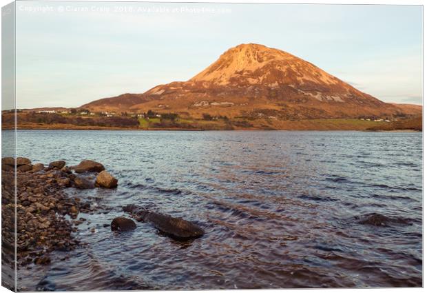 Sunsets on Mount Errigal Canvas Print by Ciaran Craig