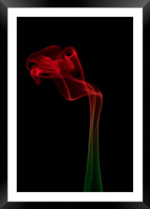Abstract smoke flower Framed Mounted Print by Sonia Packer