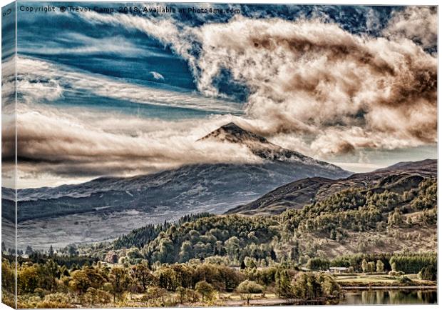 Schiehallion in the clouds Canvas Print by Trevor Camp