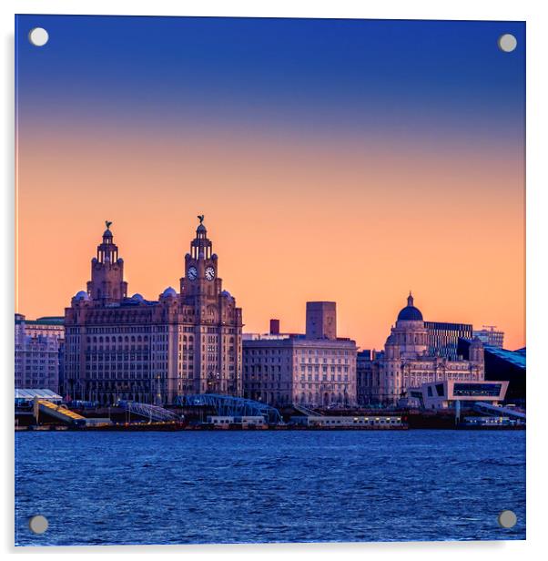 LIVERPOOL CITYSCAPE Acrylic by Kevin Elias