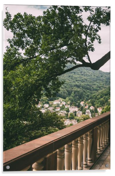 Tree Over Classical Railing Acrylic by Patrycja Polechonska