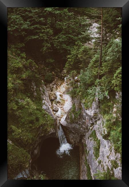 Waterfall In Alps Framed Print by Patrycja Polechonska