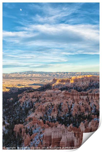 Moonrise Bryce Canyon Print by jonathan nguyen