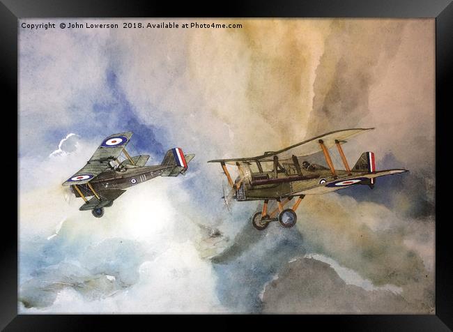 A pair of Royal Aircraft Factory  SE5 aircraft Framed Print by John Lowerson