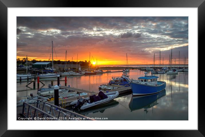 Sun setting over Yarmouth Harbour Framed Mounted Print by David Oxtaby  ARPS