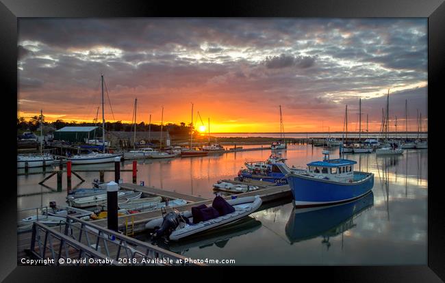 Sun setting over Yarmouth Harbour Framed Print by David Oxtaby  ARPS