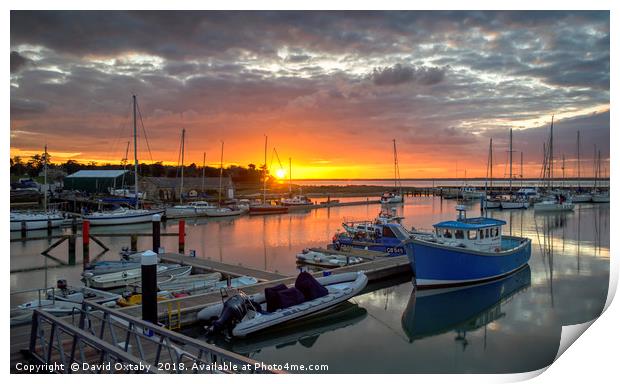 Sun setting over Yarmouth Harbour Print by David Oxtaby  ARPS